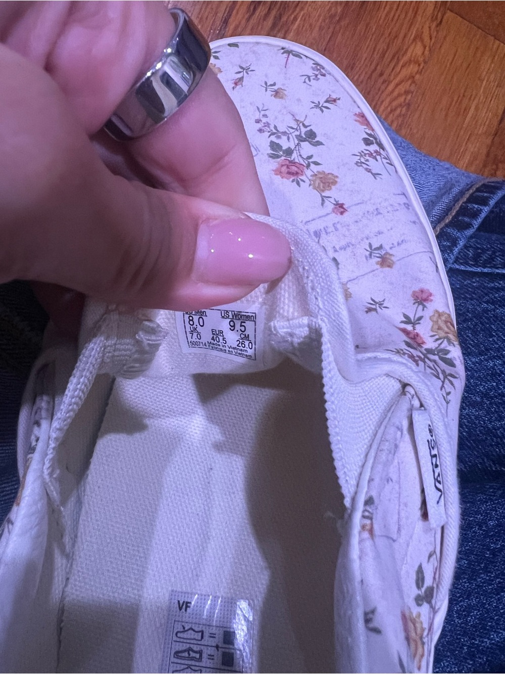 Vans Women's White Slip-On Sneakers with Pink and Peach Floral Print - Picture 5 of 5